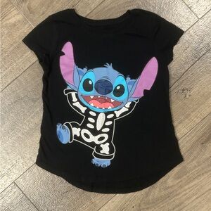 Disney Black and Blue Stitch Skeleton Tee